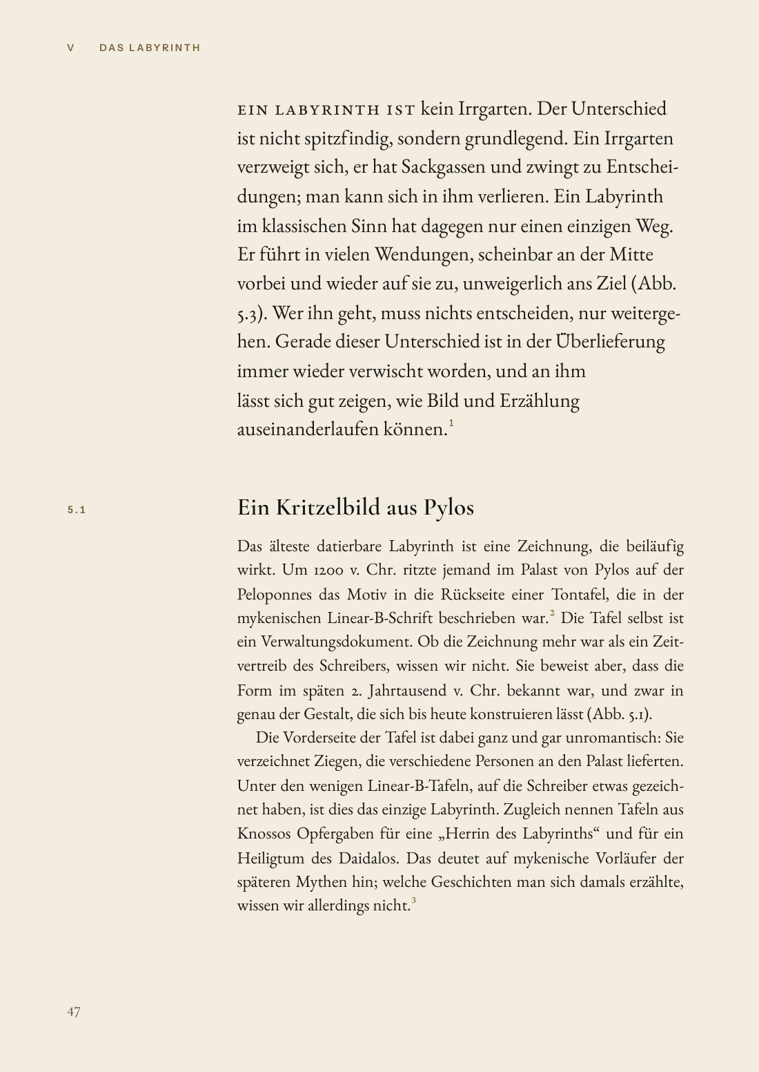 Originalseite 47: Das Labyrinth · Leseauszug